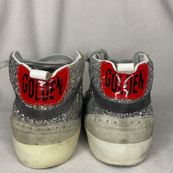🥳HP🥳 Preloved Golden Goose Midstar Silver Glitter Zebra size 8 - Picture 5 of 9